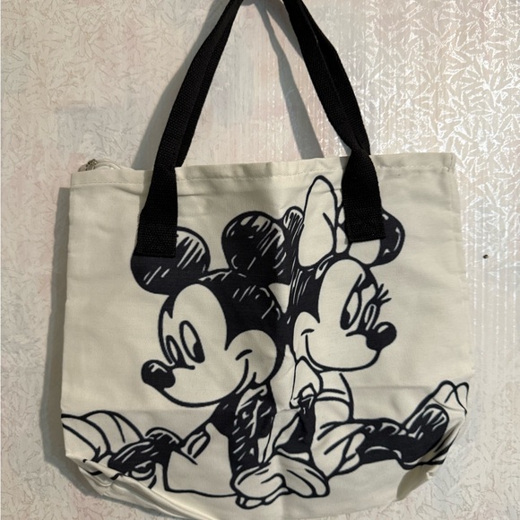 Disney Handbags - Disney Mickey and Minnie Canvas Tote - Black and Cream